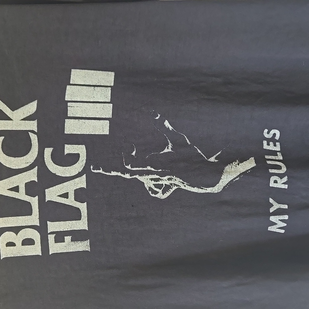 Vintage Black Flag “My Rules” Graphic Tee XL 90s Style Distressed - Picture 5 of 16